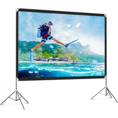 Indoor and Outdoor Projection Screen for Movie or Office Presentation Projector Screen with Stand 100 inch 4:3 HD Premium Wrinkle-Free Tripod Screen for Projector with Carry Bag and Tight Straps 